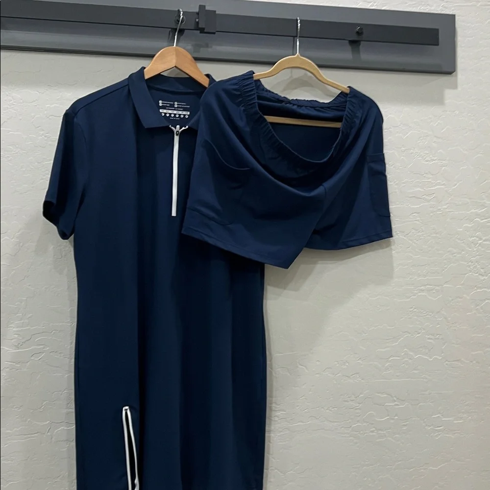 Navy Zip-Front Golf or Leisure Dress - Picture 4 of 6